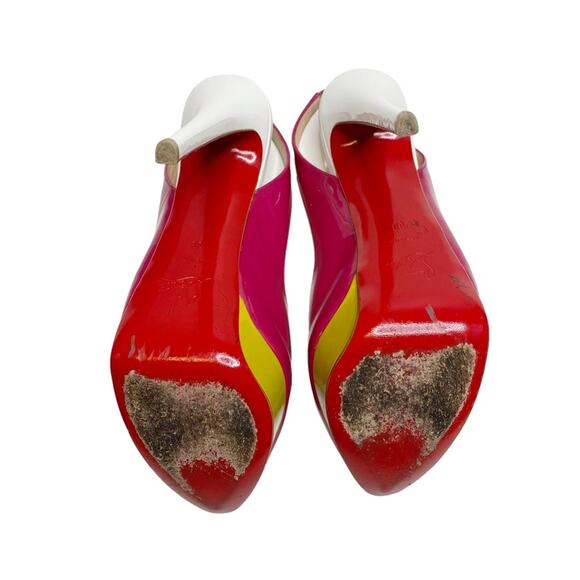CHRISTIAN LOUBOUTIN Lady Peep Sling 150 Patent Leather in Cyclamen - Picture 11 of 14